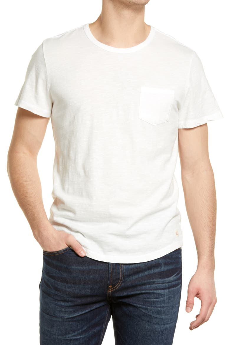 Saddle Hem Pocket T-Shirt, Main, color, WHITE CORE