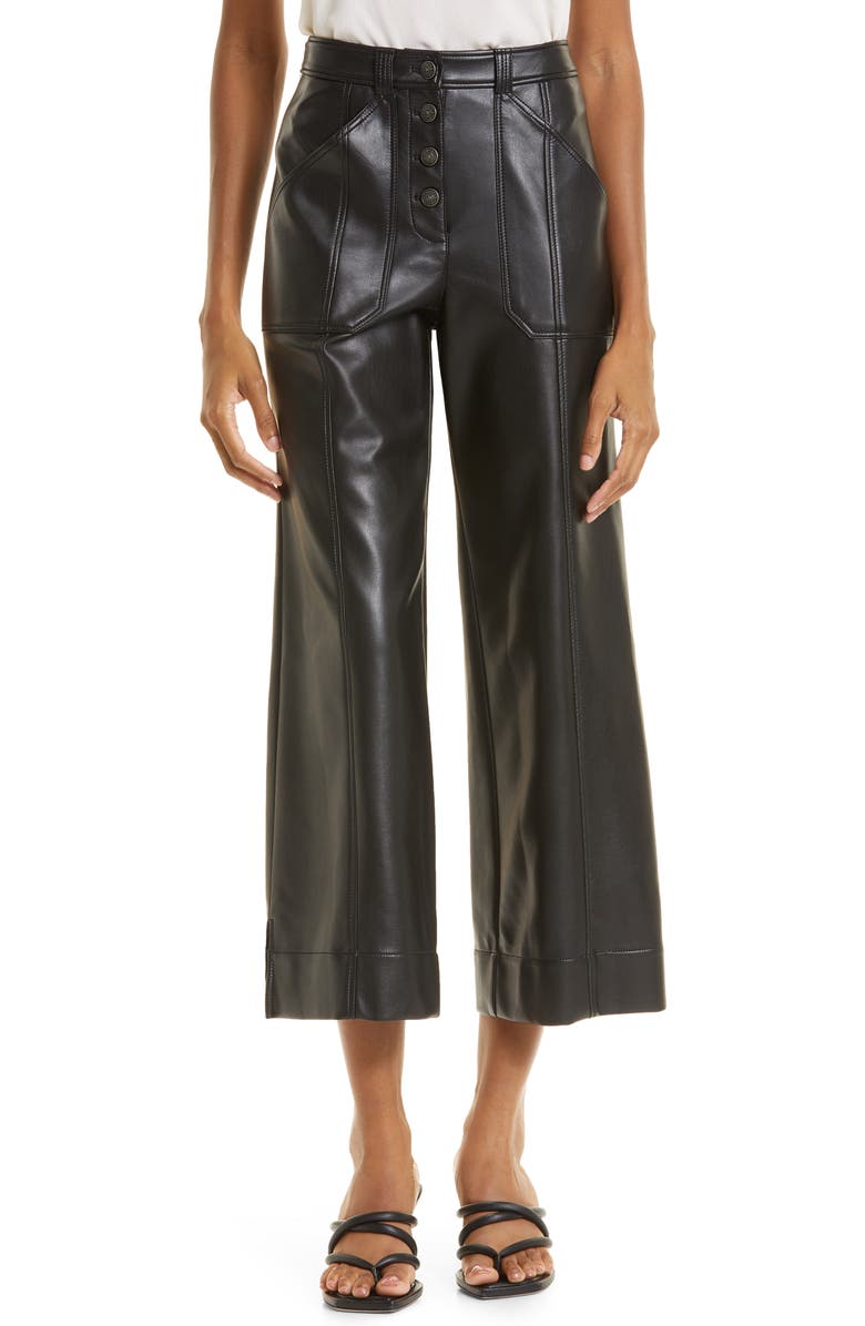 Cinq à Sept Benji Faux Leather Crop Pants, Main, color,