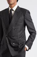 TOM FORD British Sharp Stripe Double Breasted Jacket