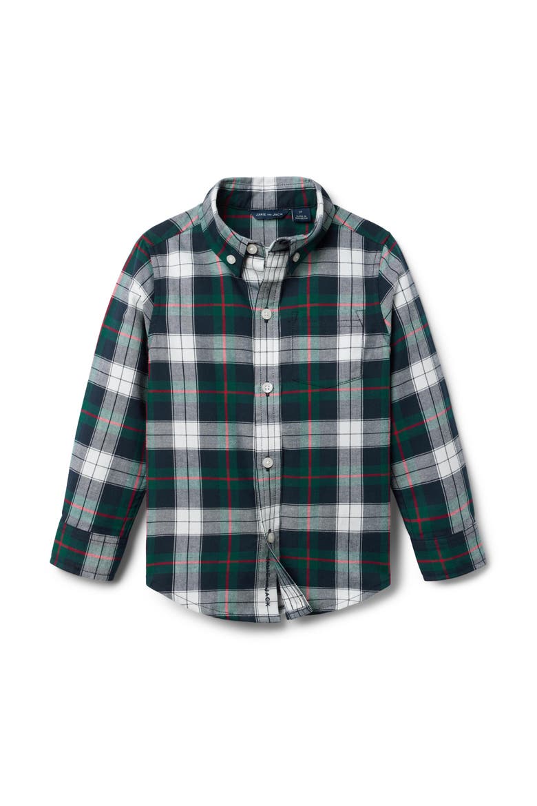 Tartan Flannel Shirt, Main, color, Green