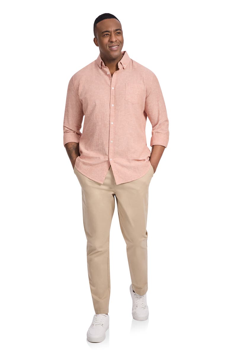 Johnny Bigg Regular Fit Serge Linen & Cotton Button-Down Shirt, Alternate, color, 