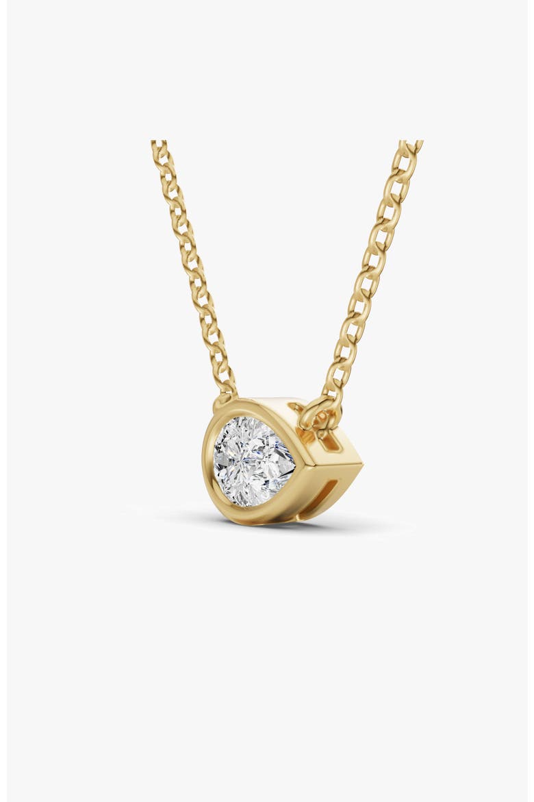 14K Gold 0.5 ct Lab-Grown Pear Diamond Bezel Solitaire Pendant, Alternate, color, Yellow Gold
