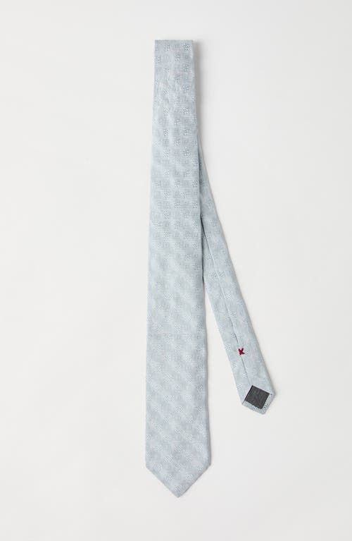 Brunello Cucinelli Necktie With Pattern In Light Grey