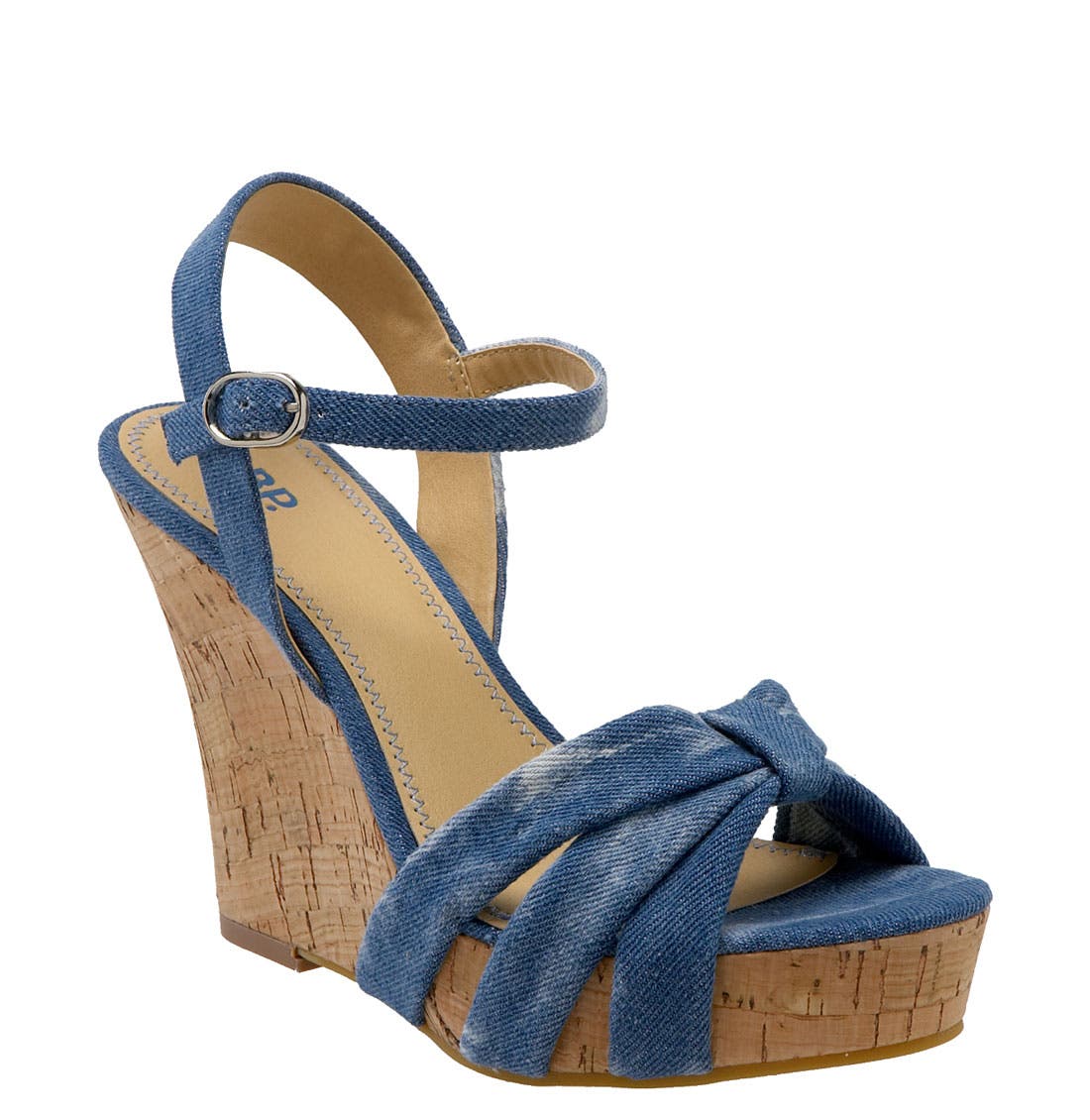 Cork Wedge Sandal, Main, color, DENIM