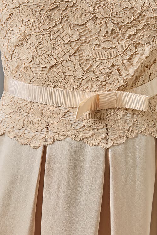 Coast Lace And Crepe Full Skirted Midi Dress In Burgundy