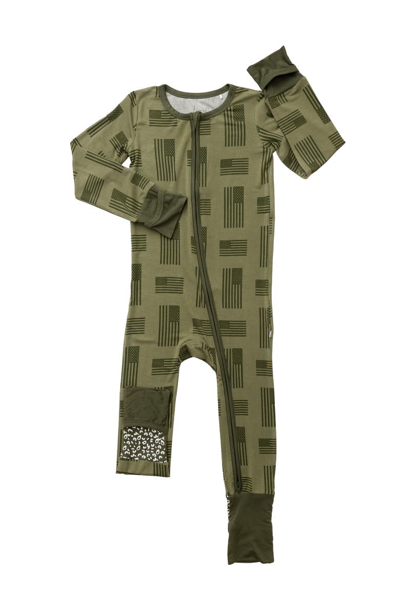 Laree + Co Kolton Convertible Footie, Main, color, Green