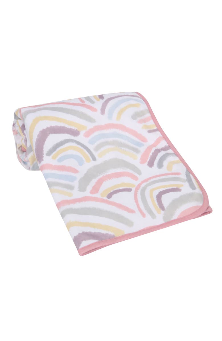Lambs & Ivy Signature Rainbow Minky/Faux Shearling Soft Fleece Baby Blanket, Alternate, color, Multicolor