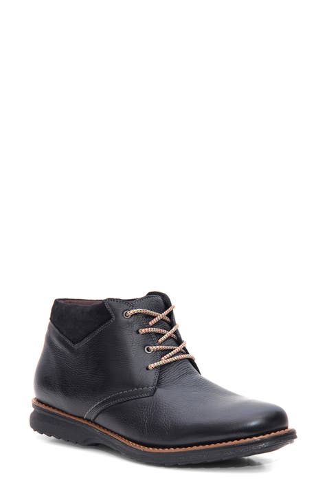 Eyelet Plain Toe Leather Demi Boot (Men)