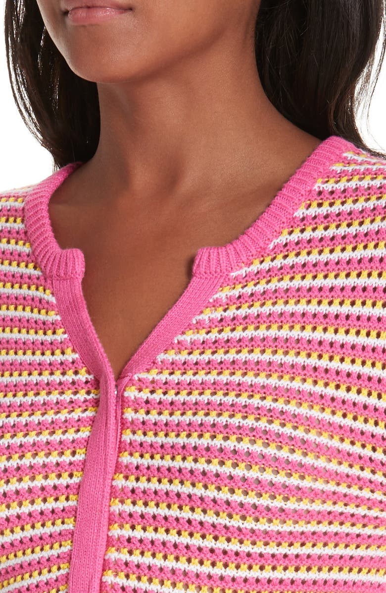 Victor Glemaud Stripe Cotton & Cashmere Button Cardigan, Alternate, color, 