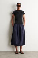 COS Sculpted Nylon Midi Skirt