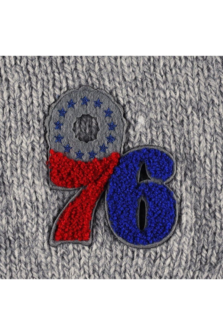 Women's Lusso Gray Philadelphia 76ers Scarletts Lantern Sleeve Tri-Blend V-Neck Pullover Sweater, Alternate, color, Gray