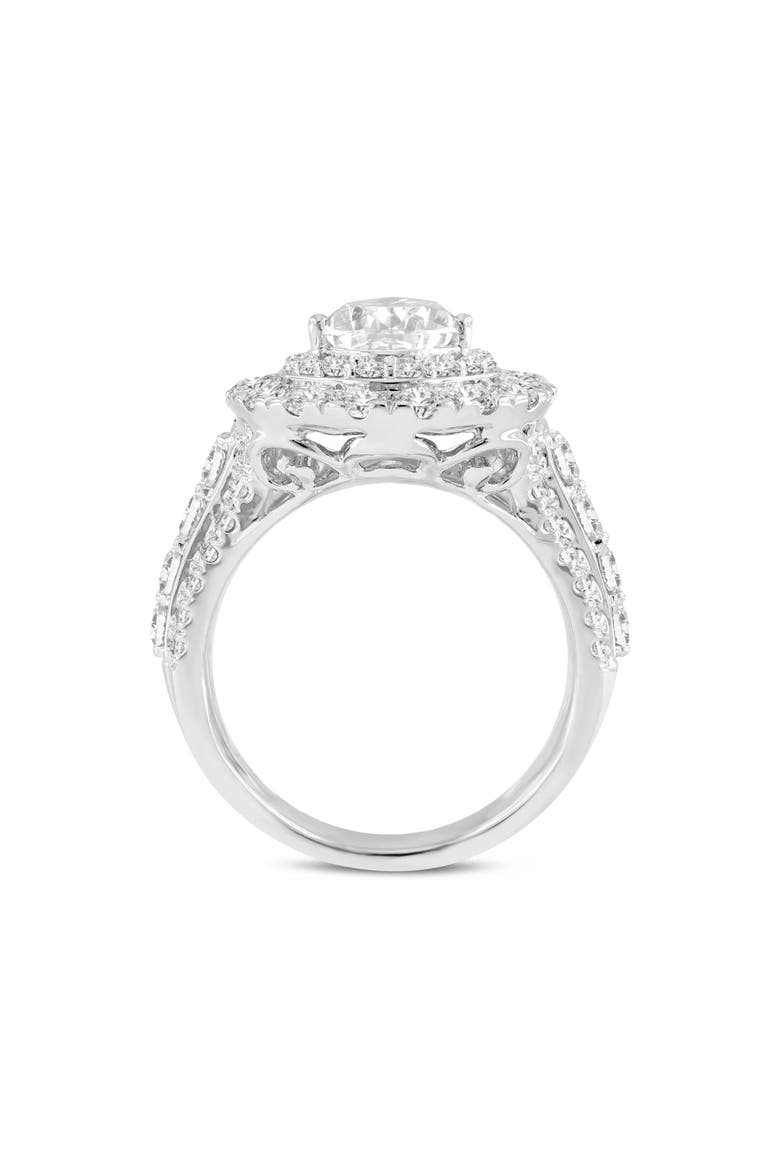 Augusta 14K White Gold Pear Lab Grown Diamond Halo Engagement Ring - 4.65 Ct, Alternate, color, 14K White Gold