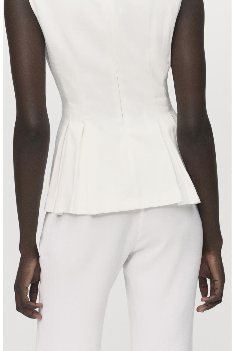 Sleeveless Peplum Top, Alternate, color, WHITE