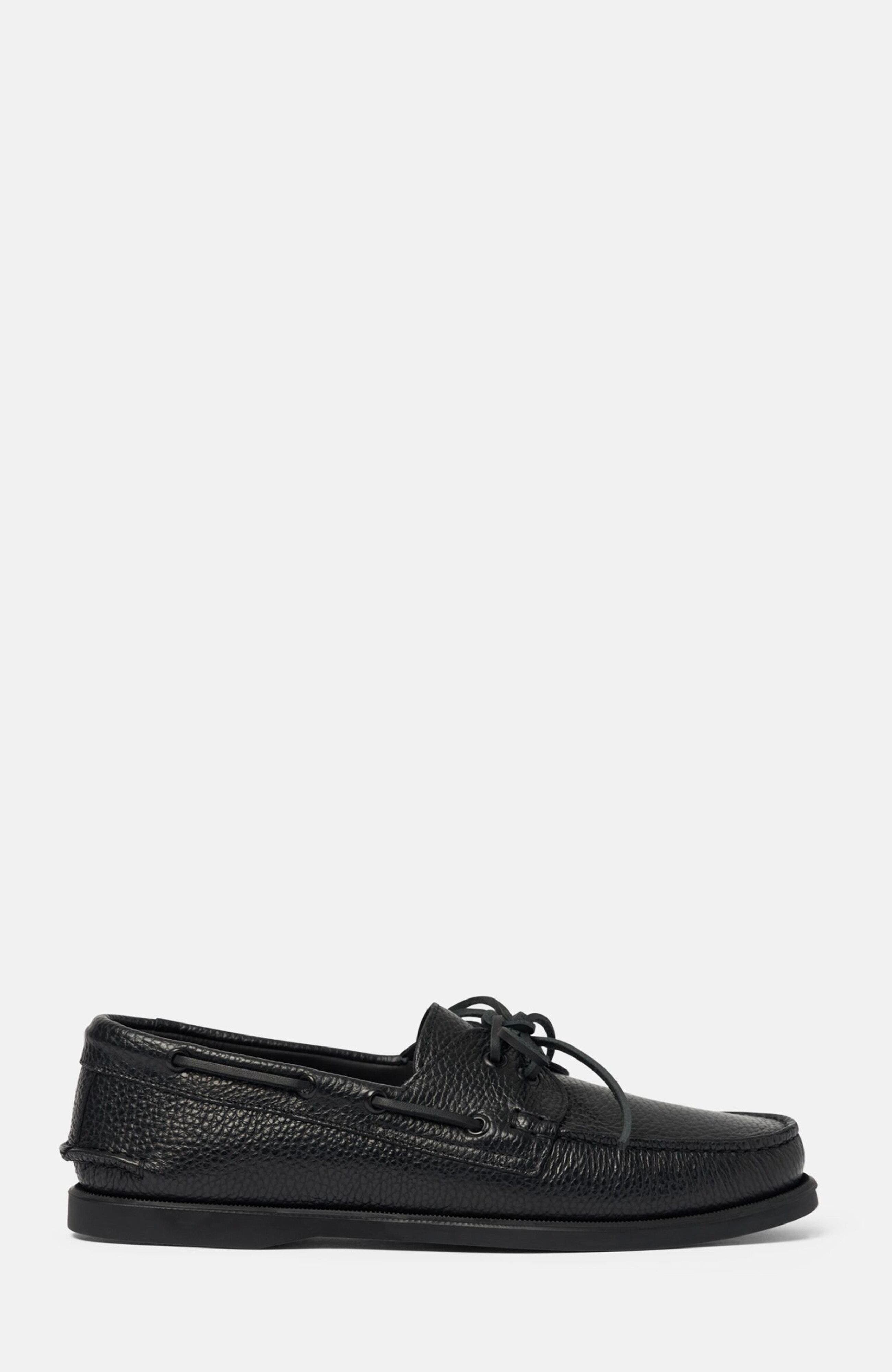 SCAROSSO Morgan Boat Shoes, Alternate, color, Black - Calf