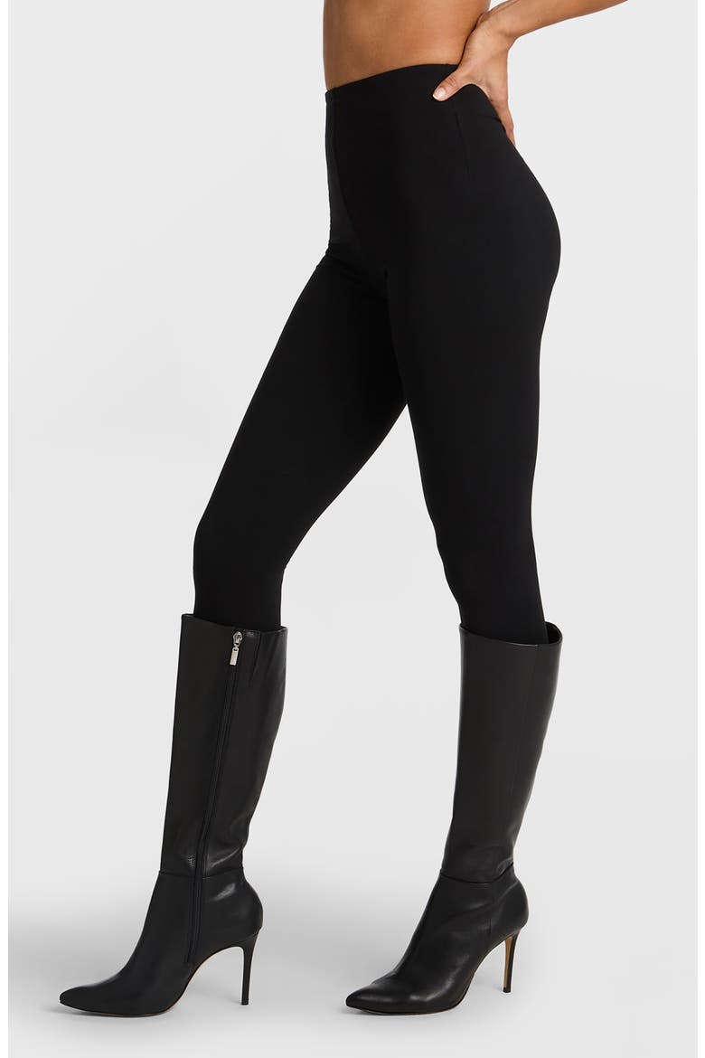Stretch Cotton Leggings, Alternate, color, BLACK