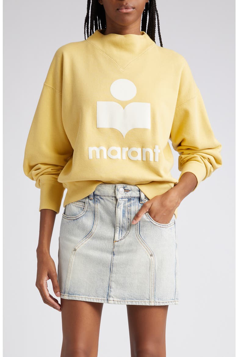 Moby Mock Neck Logo Graphic Sweatshirt, Main, color, SUNLIGHT/ ECRU