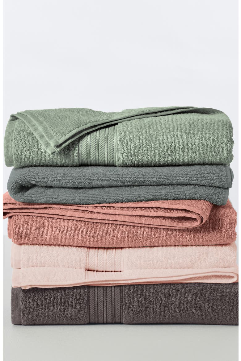 Quick-Dry Cotton 6-Piece Towel Set, Alternate, color, EUCALYPTUS