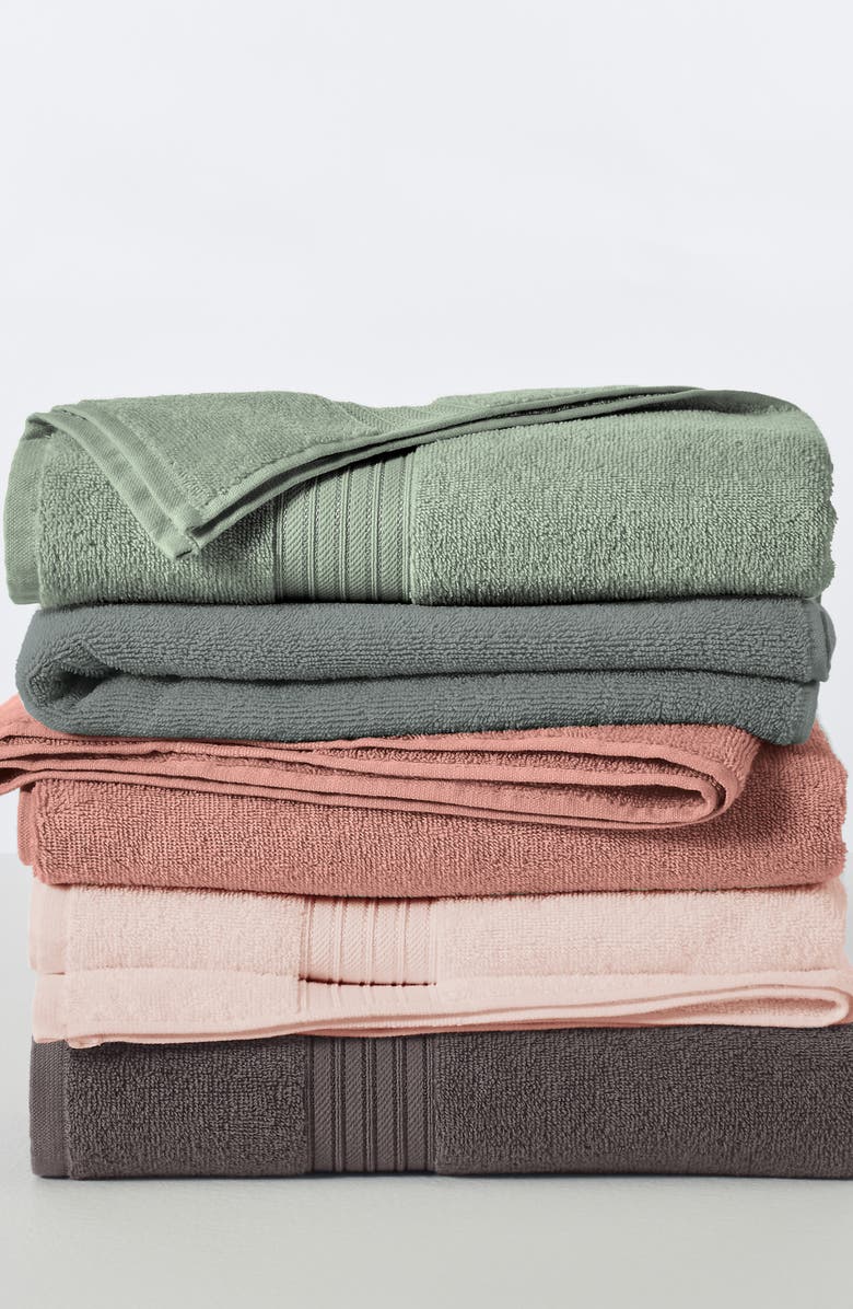 Woven & Weft 6-Pack Cotton Bath Towels, Alternate, color, Eucalyptus