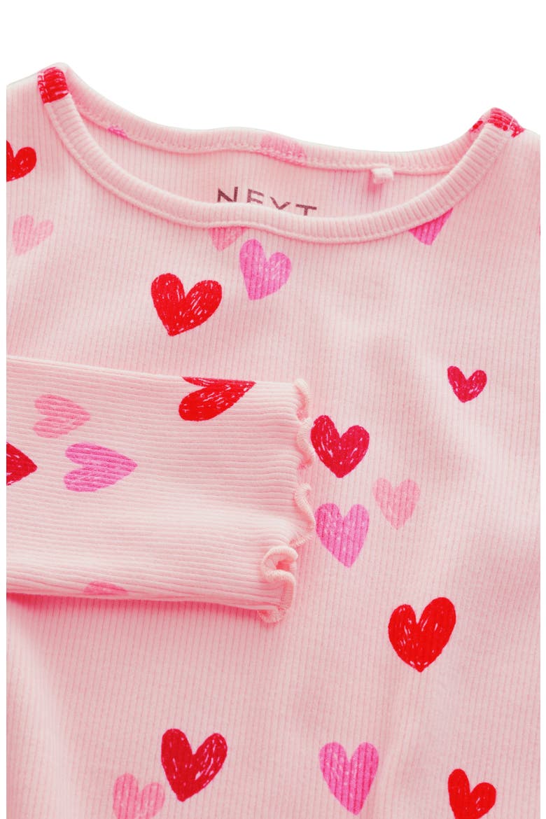 Kids' Heart Graphic Ribbed T-Shirt, Alternate, color, PINK