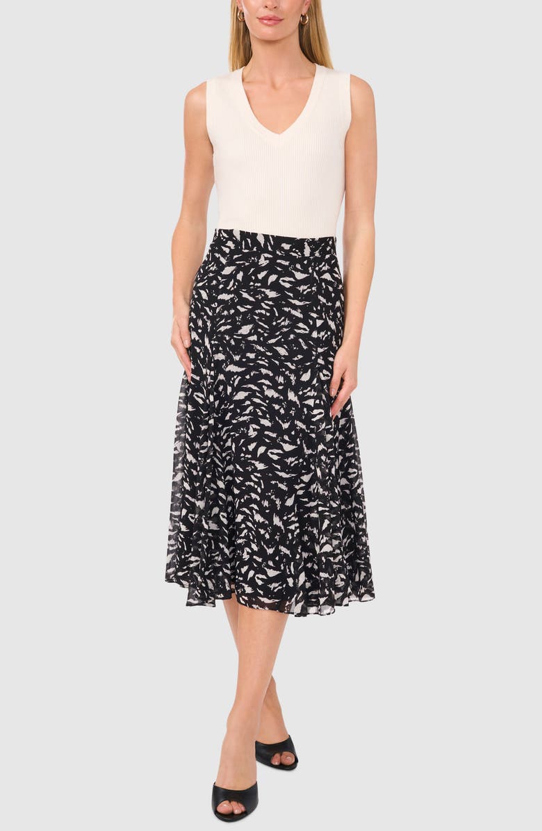 Halogen<sup>®</sup> Abstract Print Skirt, Alternate, color, Rich Black Print