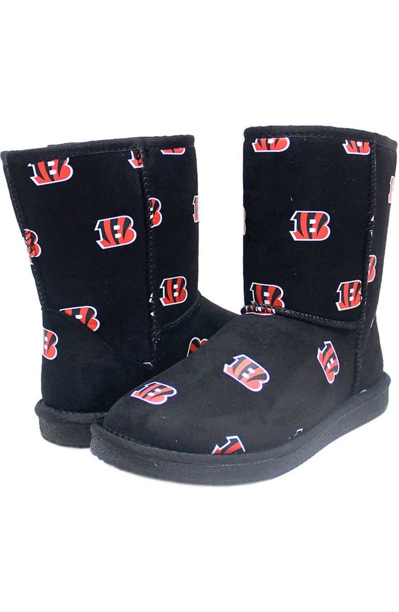CUCE Women's Cuce Black Cincinnati Bengals Allover Logo Boots, Alternate, color,