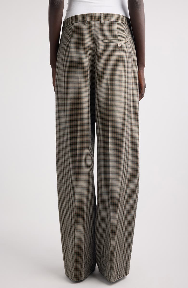 Balenciaga Check Wide Leg Pants, Alternate, color, 2866 Khaki/ Brown