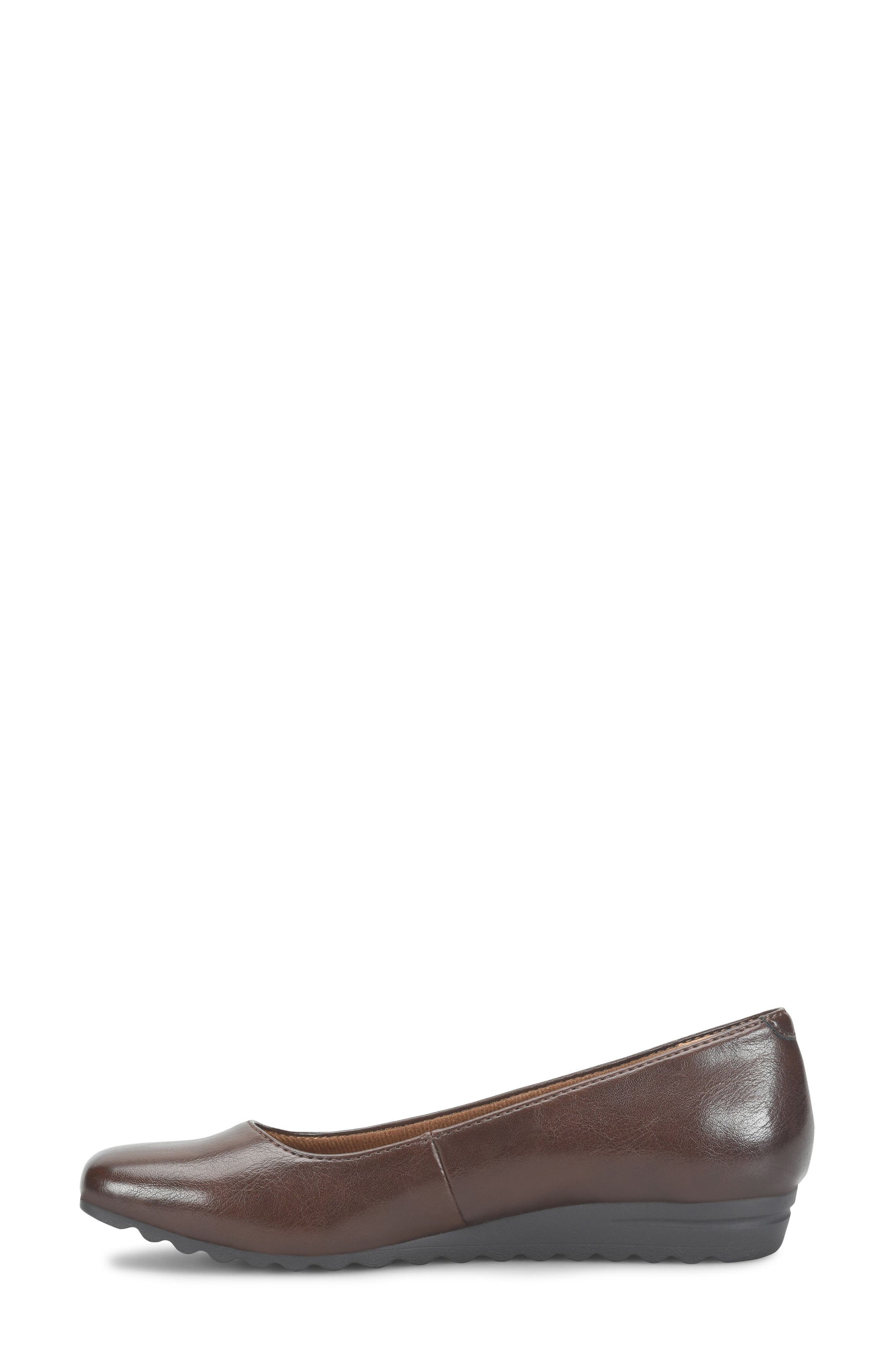 Paxton Faux Leather Wedge Pump, Alternate, color, DARK BROWN