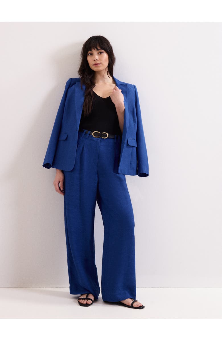 Phase Eight Lottie Wide Leg Linen Trousers, Main, color, Cobalt