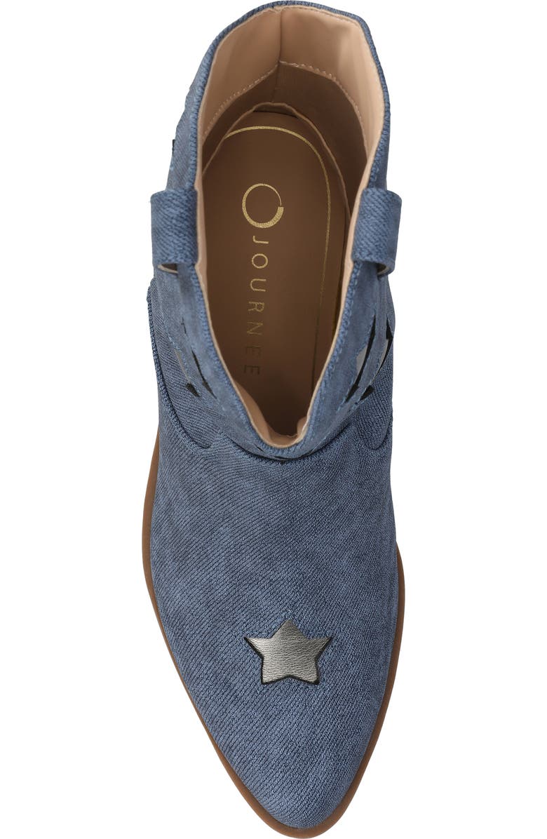 Journee Collection Underwood Star Western Boot, Alternate, color, Denim