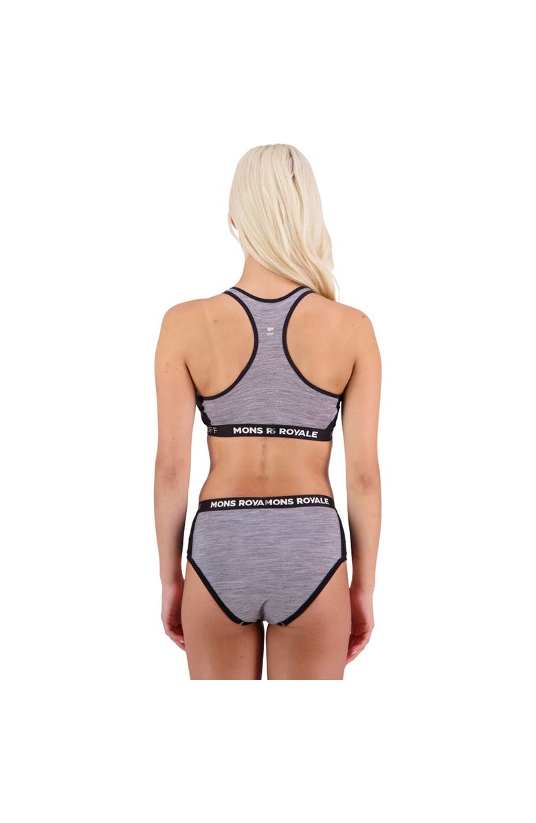 Mons Royale Sierra Sports Bra - Women's, Alternate, color, Grey Heather/Black