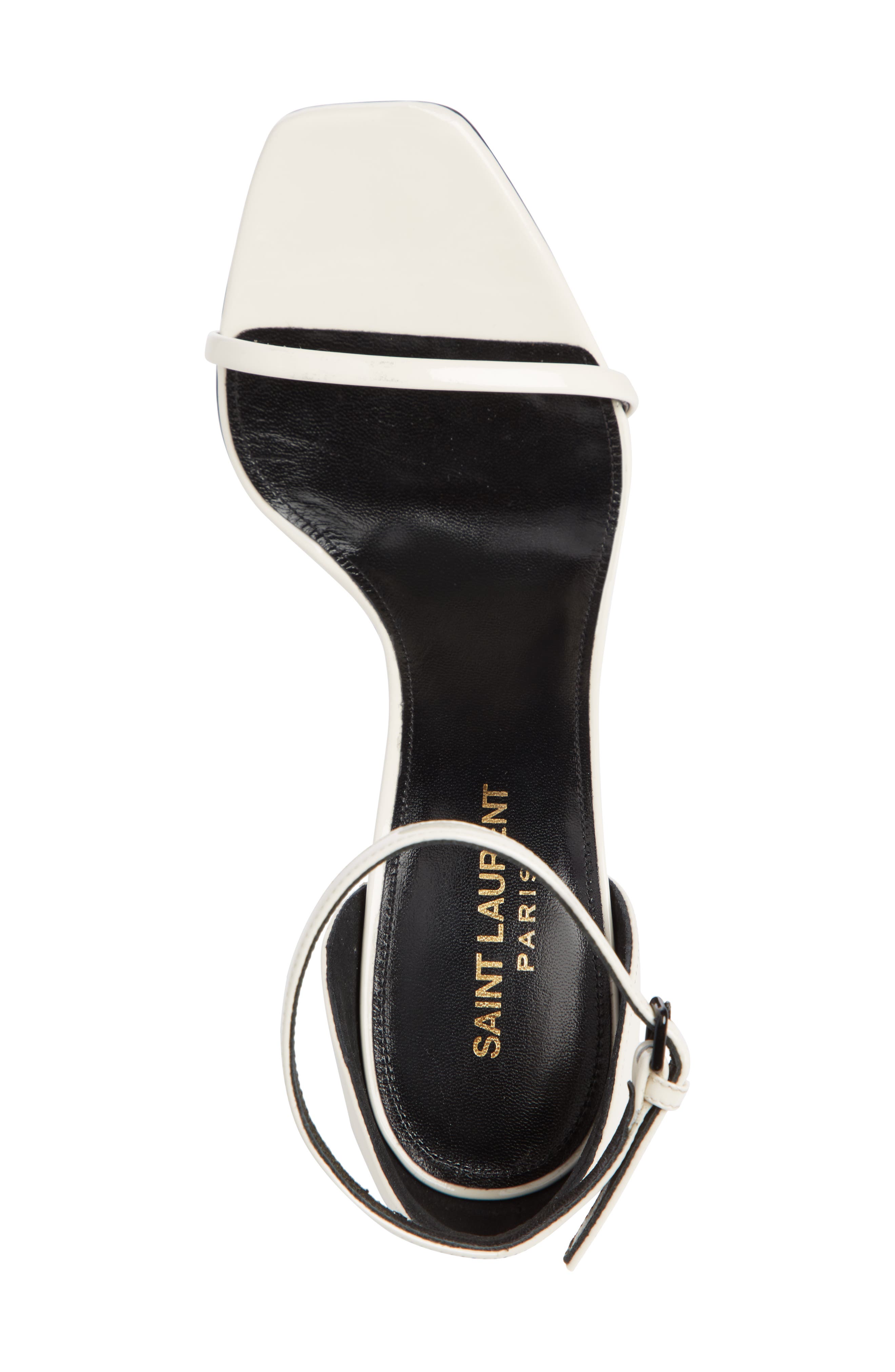 Opyum YSL Ankle Strap Sandal, Alternate, color, LATTE PATENT/ BLACK