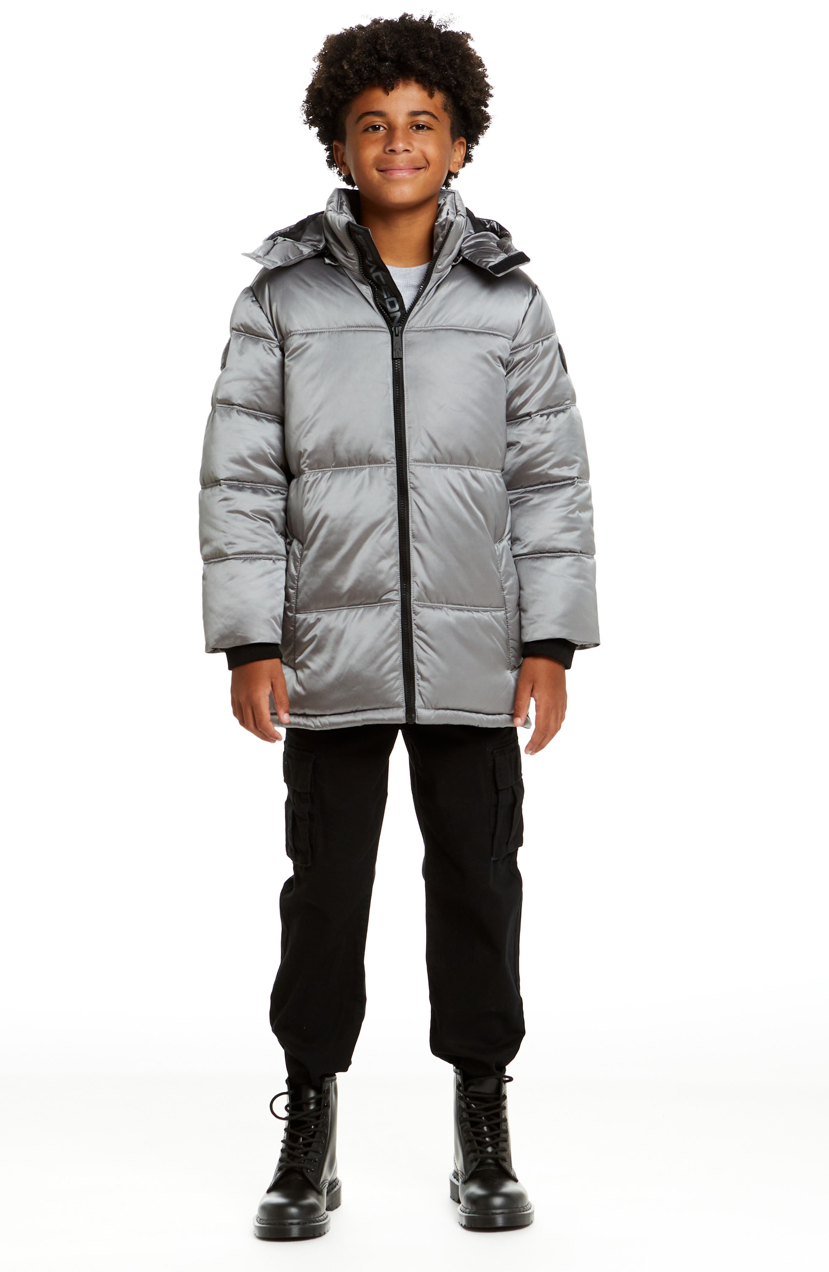 Andy & Evan Kids' Galactic Reversible Hodded Puffer Jacket
