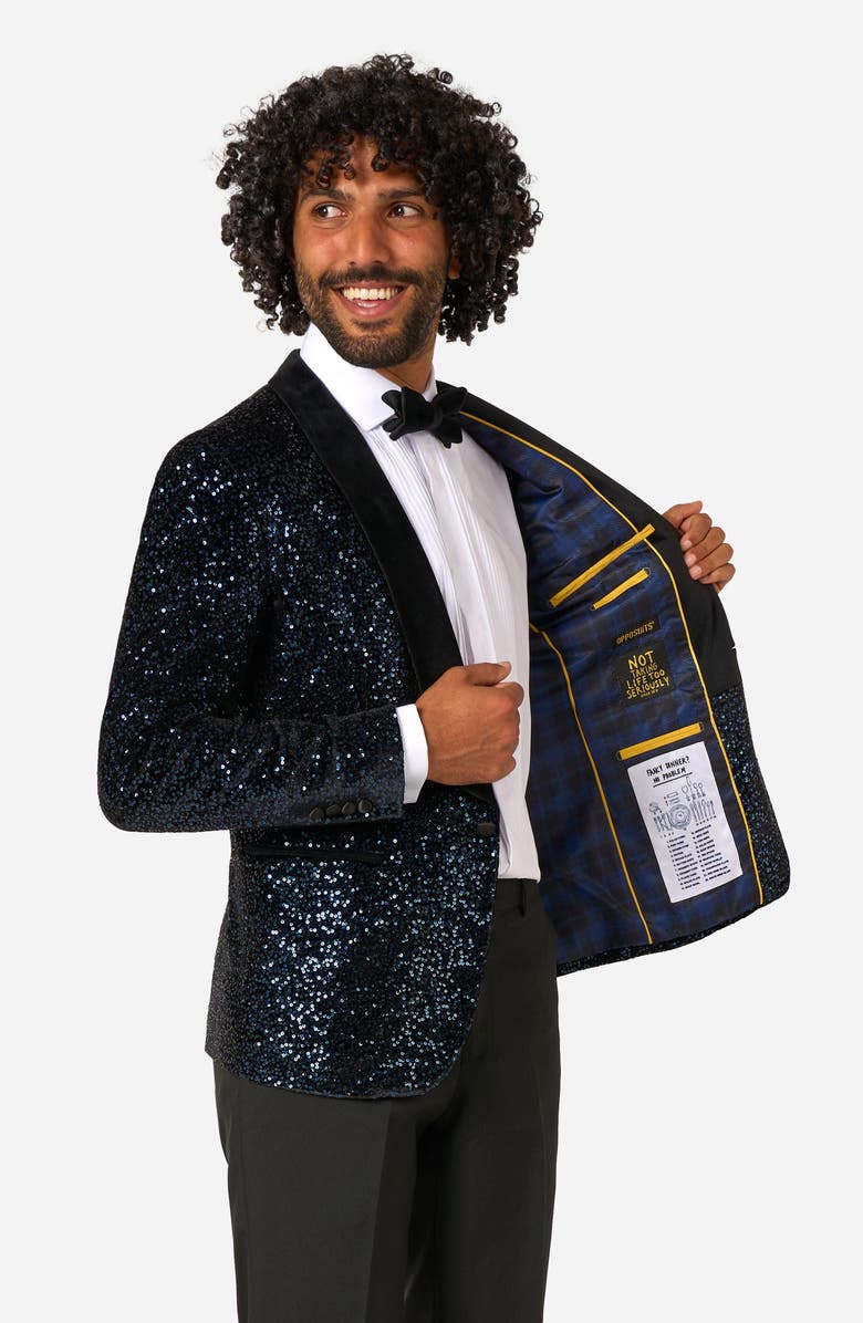 OppoSuits Navy Sequin Dinner Jacket, Alternate, color, Blue