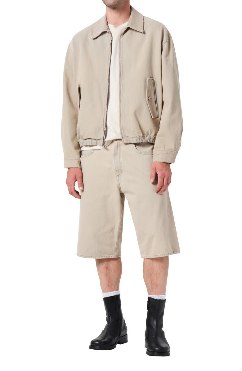 AGOLDE Fusion Slouchy Denim Skater Shorts, Alternate, color, Burnished Khaki Md Khaki Wsh