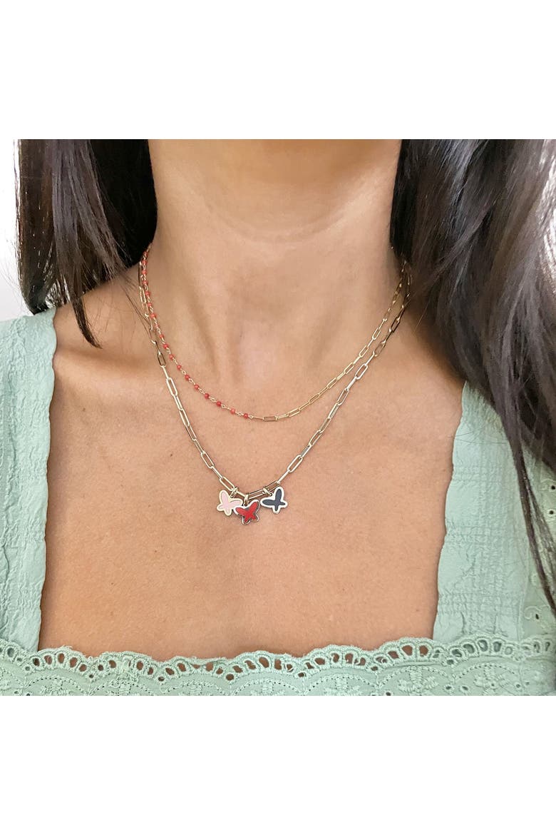 Onyx Butterfly Charm, Alternate, color, Onyx