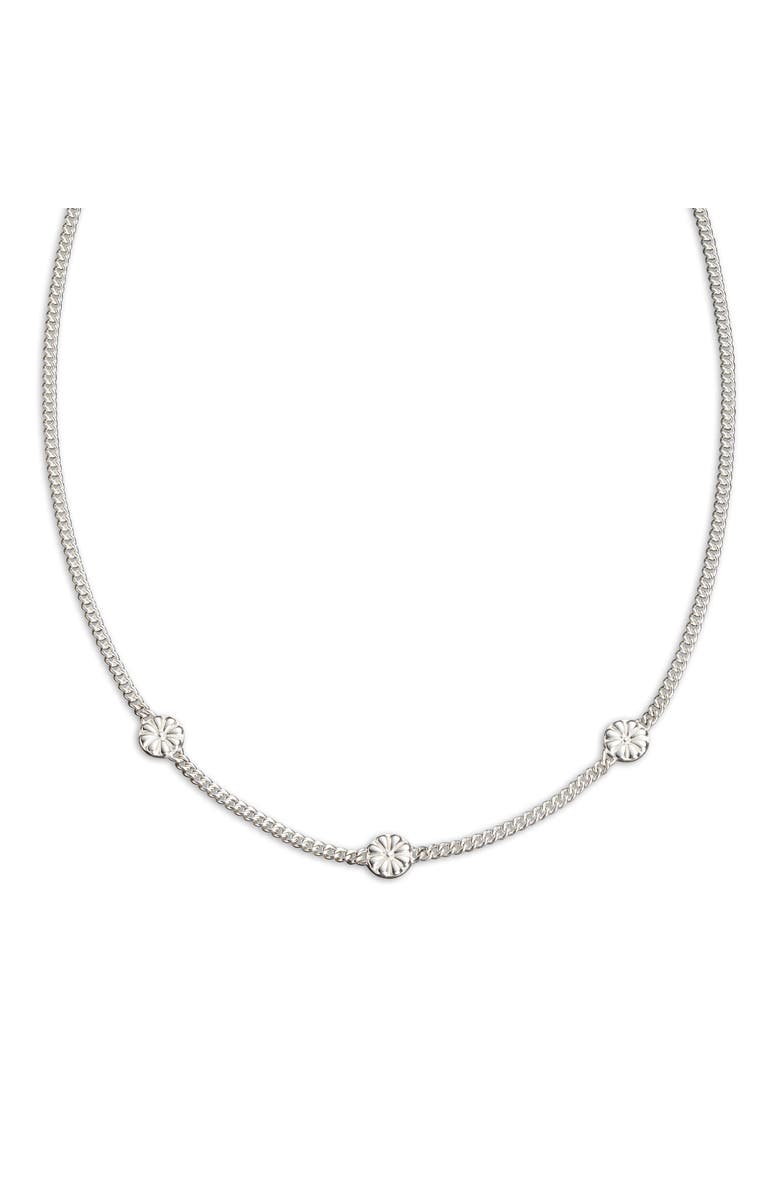 LOUPN Flower Path Necklace, Main, color, Silver