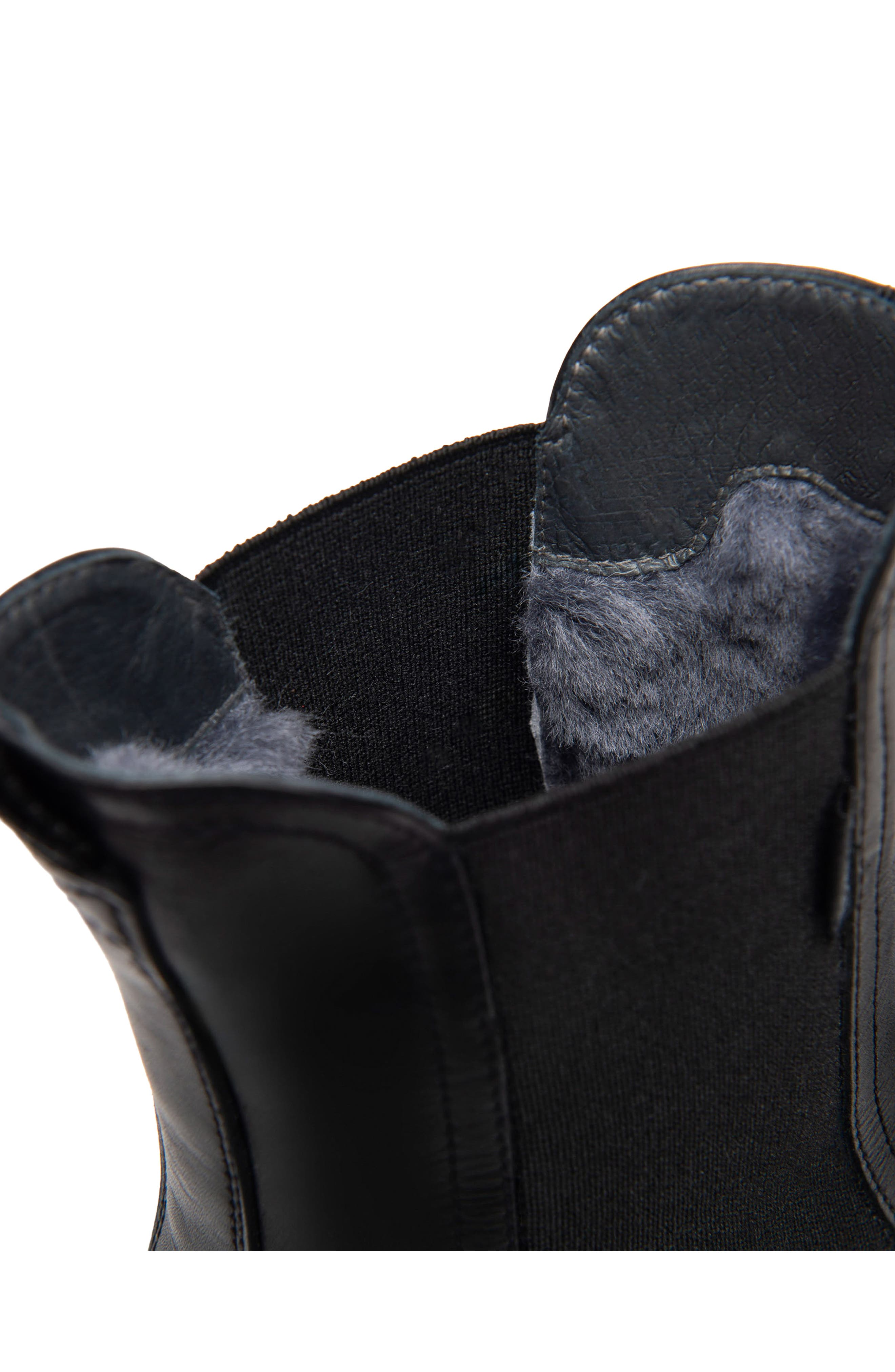 NeroGiardini Faux Fur Lined Chelsea Boot, Alternate, color, Black
