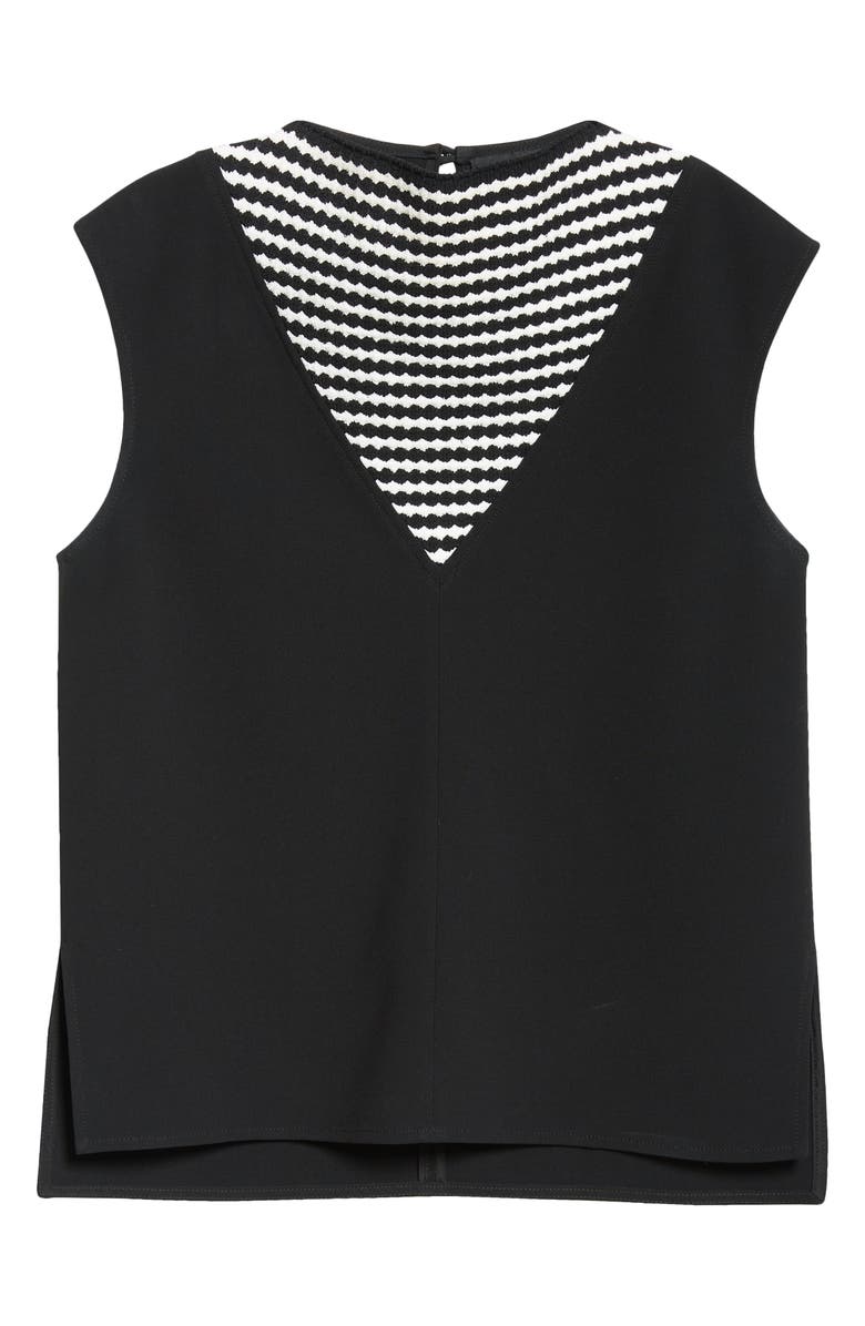 Proenza Schouler Prescott Knit Panel Sleeveless Crepe Top, Alternate, color, Black Multi