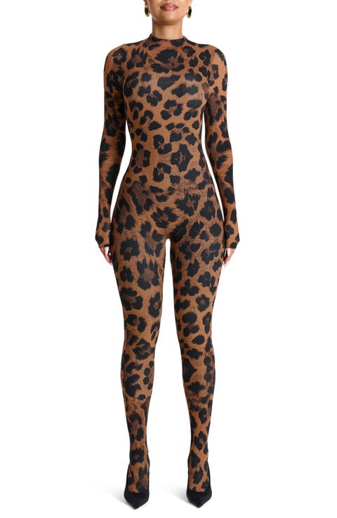 Animal Print Closed Toe Jumpsuit