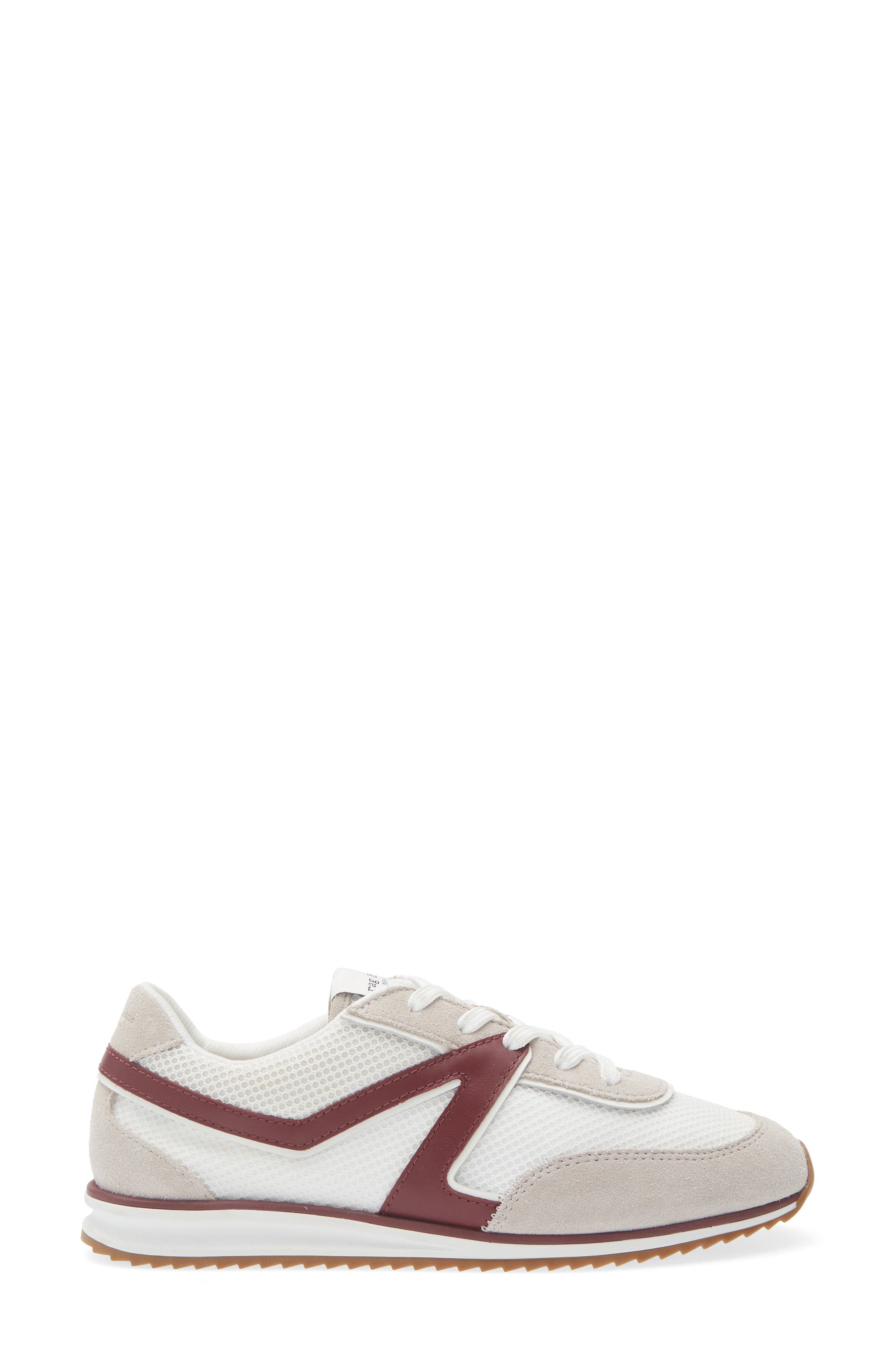 Retro Trainer Sneaker, Alternate, color, WHITE/ RED