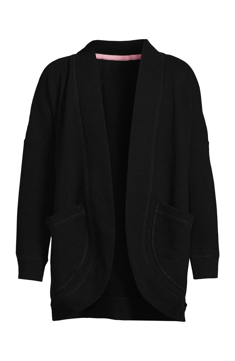 Lands' End Girls Active Cardigan, Alternate, color, Black