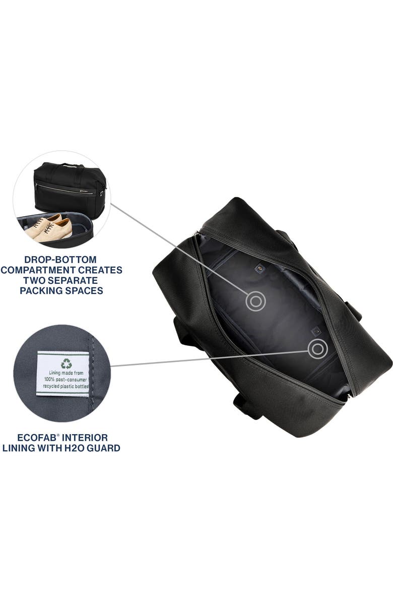 TRAVELPRO Platinum Elite Carry on Soft Travel Drop-Bottom Weekender Bag, Alternate, color, Black