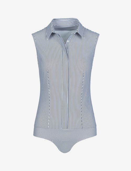 COMMANDO COMMANDO CLASSIC PRINTED SLEEVELESS BUTTON DOWN BODYSUIT