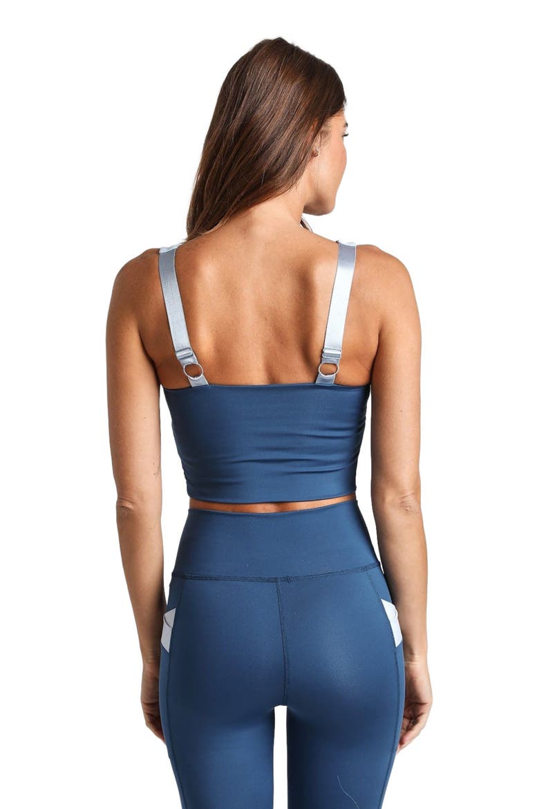 Showstopper Longline Bra, Alternate, color, Midnight/Seamist
