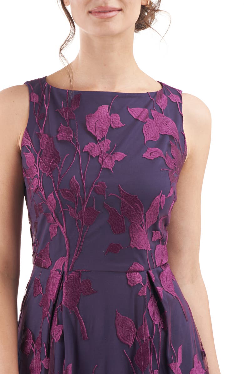 JS Collections Diana Embroidered Mesh Cocktail Dress, Alternate, color, 