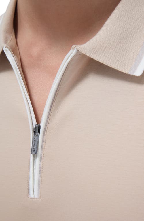 Bugatchi Tipped Quarter Zip Polo