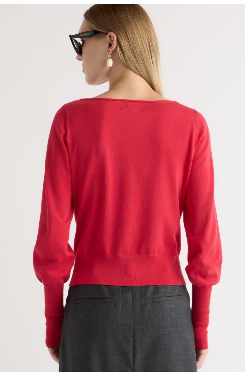 Modern Citizen Hanli Cotton-Silk Boat-Neck Sweater, Alternate, color, Scarlet Red