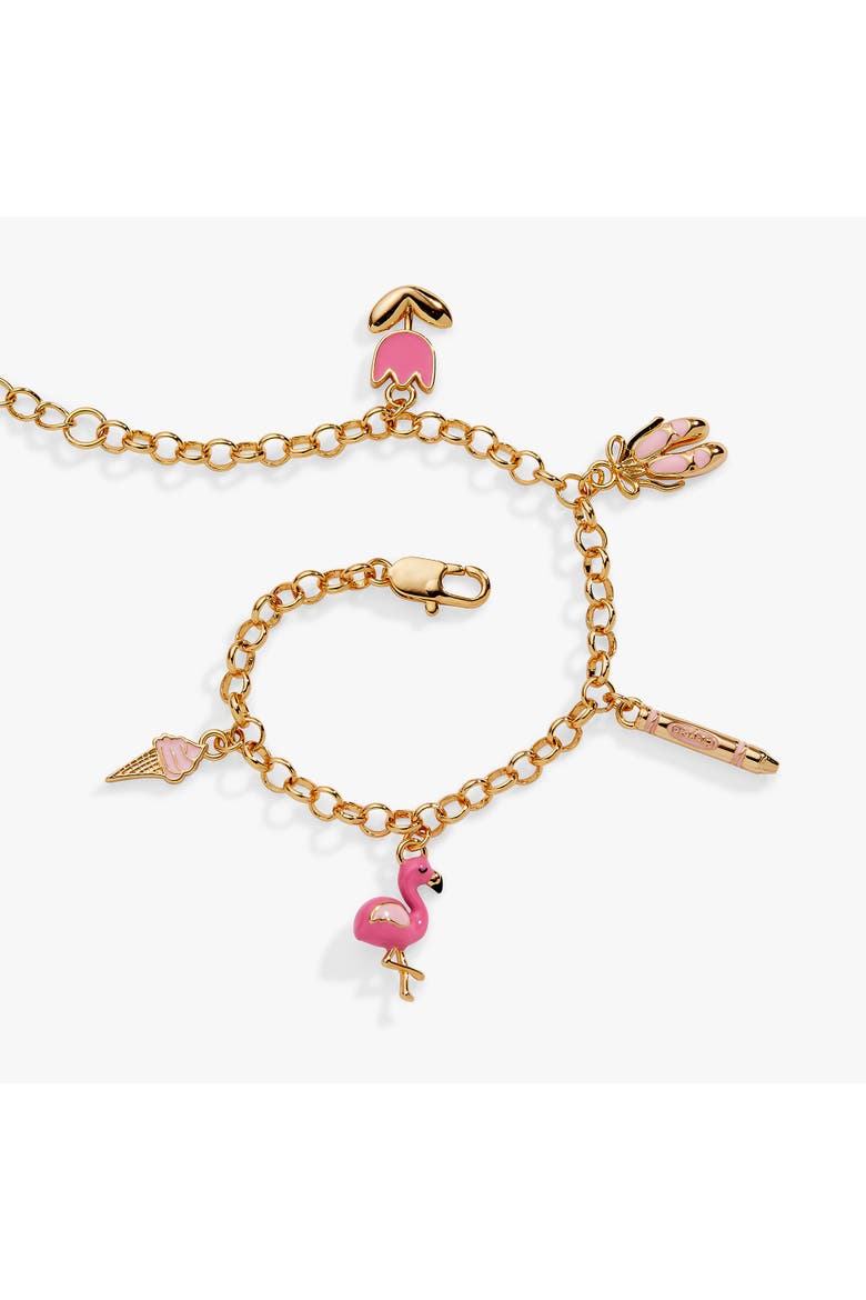 Crayola x Alex and Ani Fan Favorites Tickle Me Pink Charm Bracelet, Alternate, color, Gold