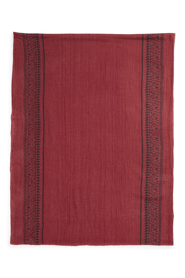 Tribal Print Infinity Scarf, Alternate, color, BURGUNDY