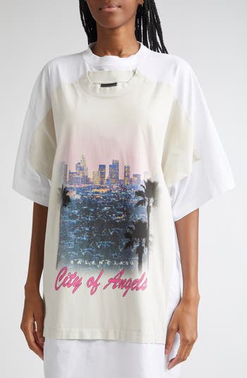 【送料込】BALENCIAGA★City Of Angels Patched Tシャツドレス Balenciaga Patched City of Angels Graphic T-Shirt Dress